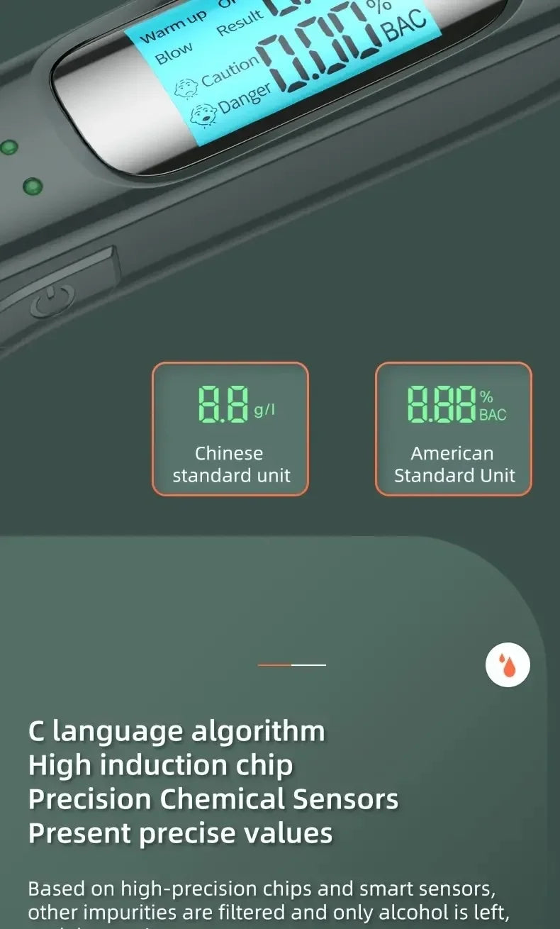 Portable Digital Breathalyzer – High Accuracy Alcohol Tester for Home and Car