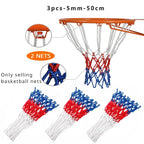 Tri-Color Basketball Net – Heavy-Duty Nylon Rim for Outdoor Sports