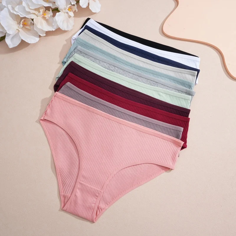 Cotton Briefs – Soft Striped Low Rise Underwear for Women