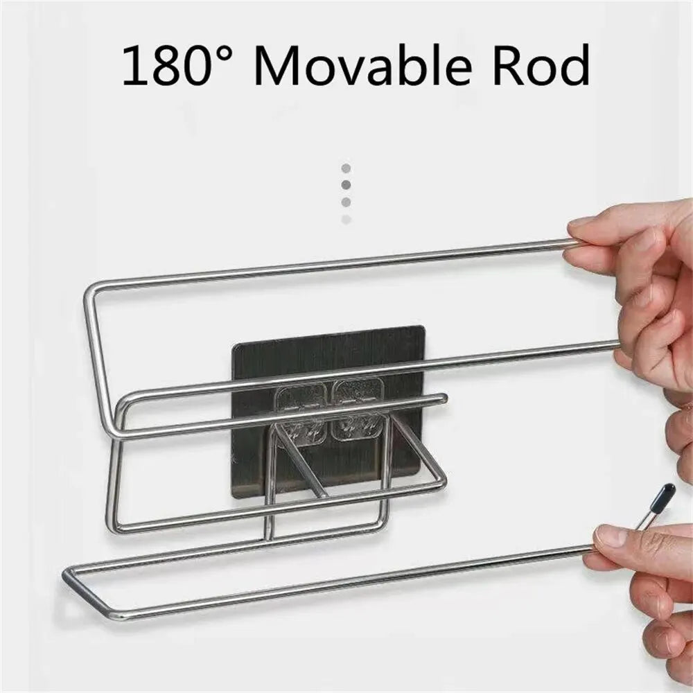 Adhesive Paper Towel Holder – Wall Mounted Rack for Kitchen Cabinet Storage