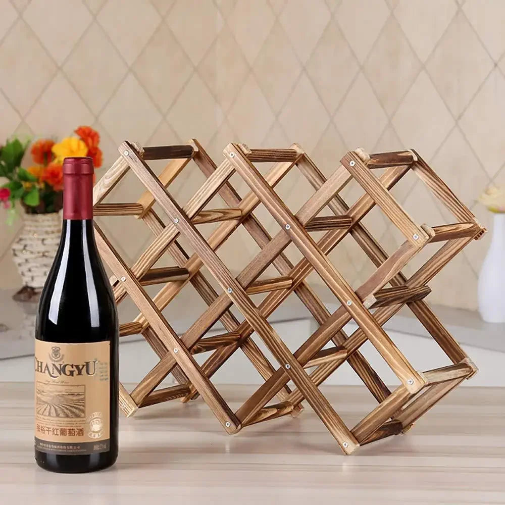Wooden Stackable Wine Racks – Modular Storage Shelves for Home Bar Decor