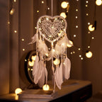 LED Heart Dreamcatcher – Hanging Nordic Ornament for Wedding Decor