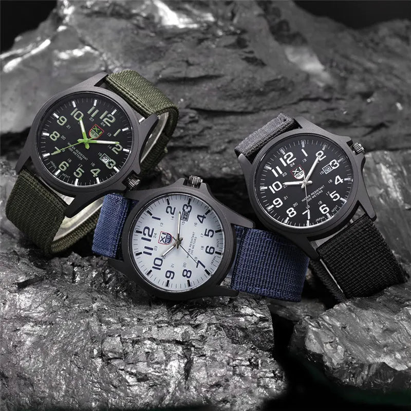 XINEW Nylon Band Quartz Watch – Military Casual Wristwatch for Men