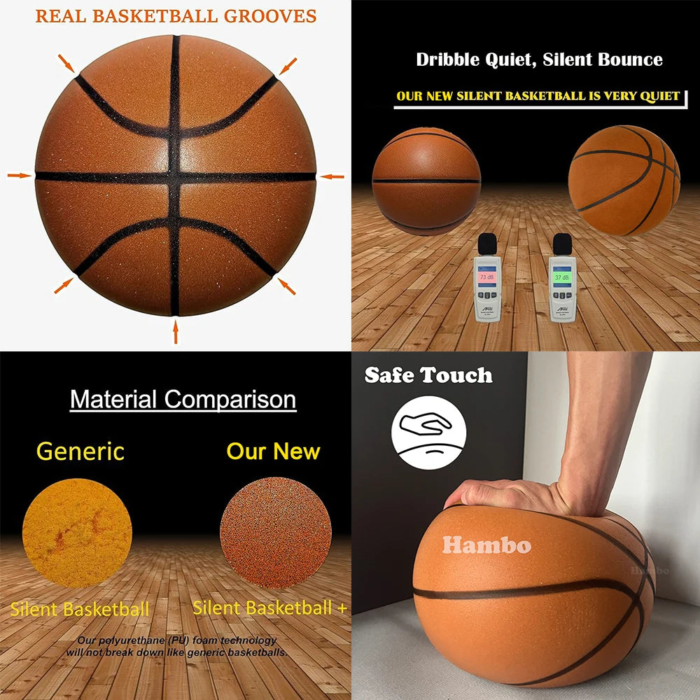 Silent Foam Basketball – Indoor Dribbling Training Ball for Kids and Adults