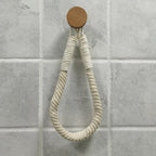 Adhesive Hemp Paper Towel Holder – Wall Mounted Rack for Bathroom Storage