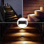 Warm White Solar LED Step Light – Waterproof Outdoor Lamp for Garden Patio