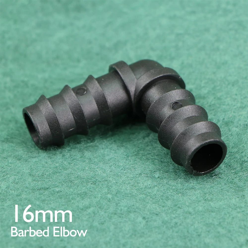 16mm Barbed Elbow Connectors – Irrigation Fittings for Greenhouse Watering