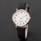 Arabic Dial Quartz Wristwatch – Leather Strap Casual Gift for Women