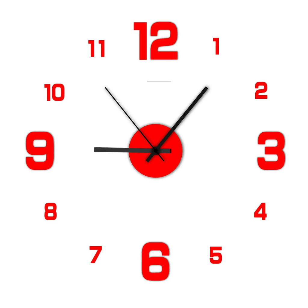 Frameless DIY Wall Clock – Modern Silent Decal for Home and Office Decor