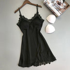 Silk Suspender Nightdress – Satin Halter Sleepwear for Summer Lounge