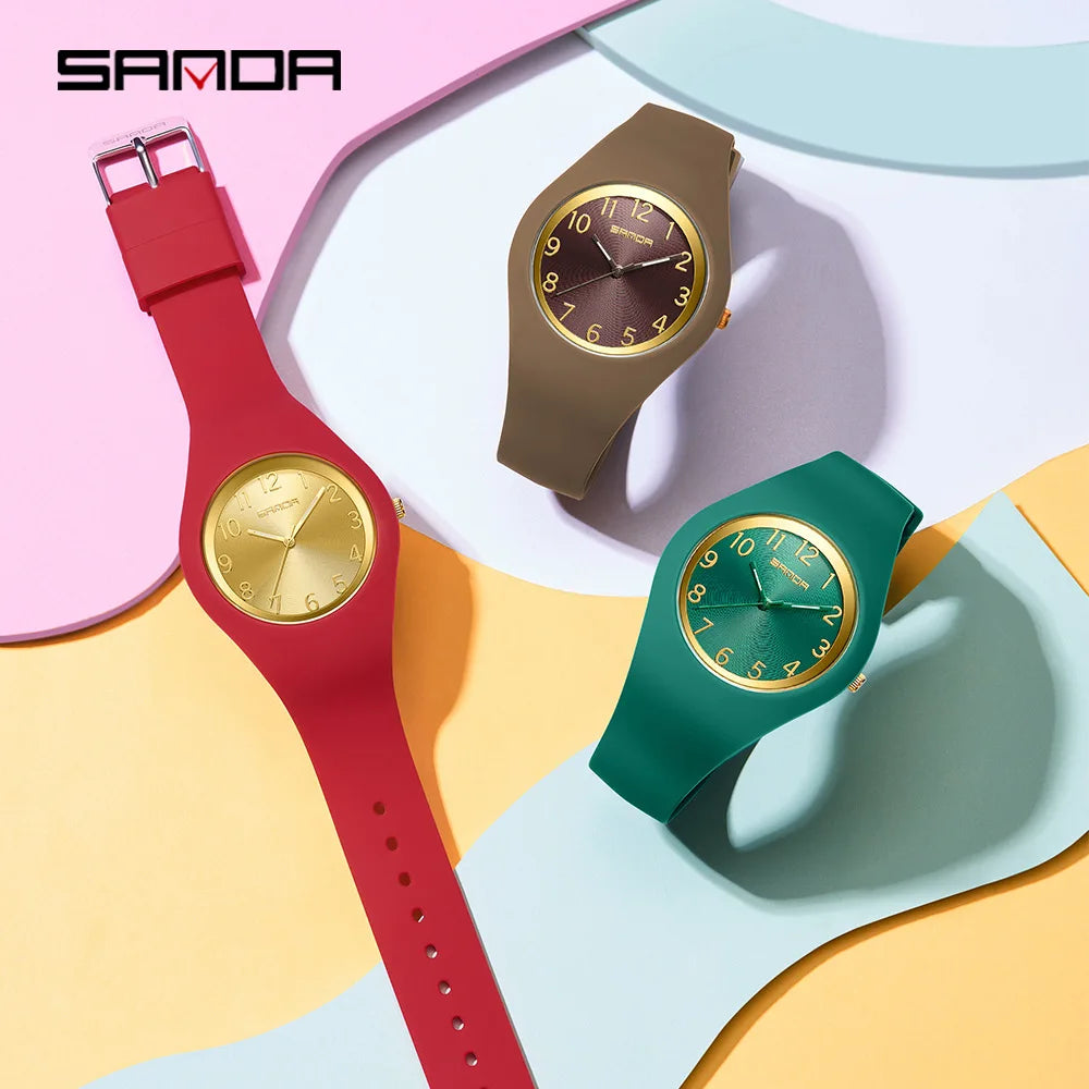 Silicone Quartz Wristwatch – Lightweight Sport Clock for Students