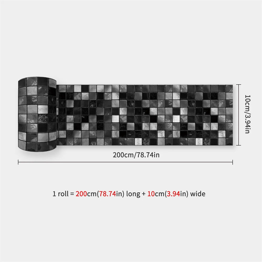 Self-Adhesive Waist Line Stickers – Waterproof Border Mural for Kitchen Decor