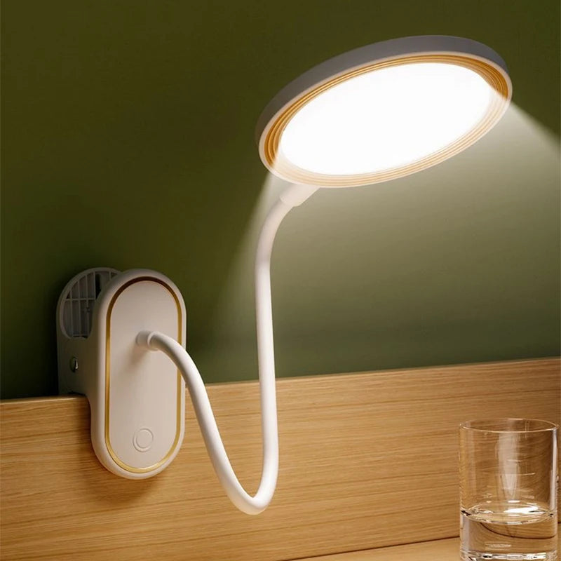 Rechargeable Clip-On LED Desk Lamp – Eye-Protection Light for Bedside Reading