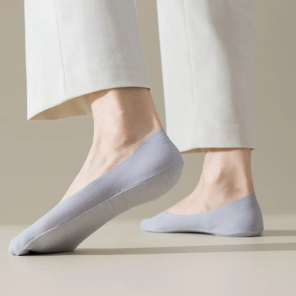 Men's Low Cut No Show Socks – Breathable Silicone Non-Slip for Daily Wear