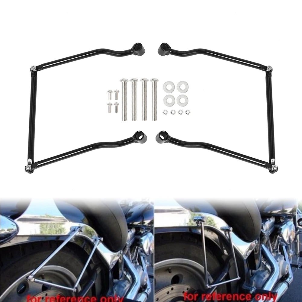 Universal Motorcycle Saddlebag Support Brackets – Side Luggage Mounts for Cruiser