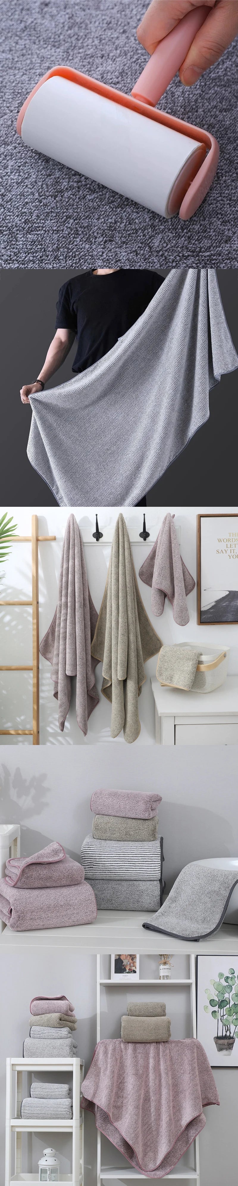 Bamboo Charcoal Coral Velvet Bath Towel – Super Absorbent for Daily Bathroom Use