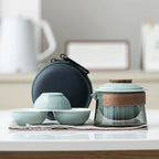 Portable Travel Tea Set – Ceramic Teapot and Cups for Camping