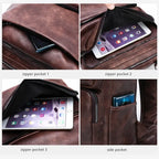 Split Leather Laptop Backpack – Large 14 Inch Travel Bag for Men