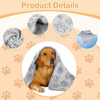 Plush Dog Paw Print Blanket – Soft Flannel Pet Mat for Dogs and Cats
