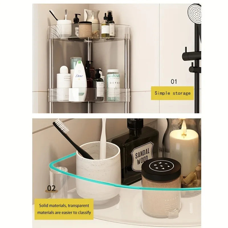Multi-Layer Bathroom Storage Trolley – Transparent Space-Saving Rack for Home Organization