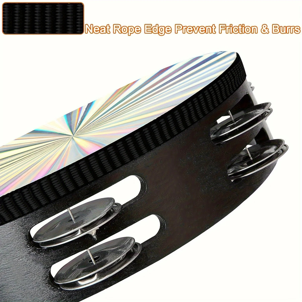Double Row Radiant Tambourine – Handheld Rhythm Percussion for Music Education