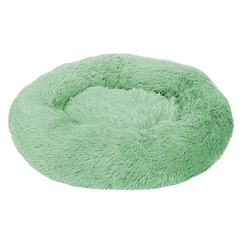Round Plush Pet Bed – Soft Warm Dog House for Large and Medium Pets
