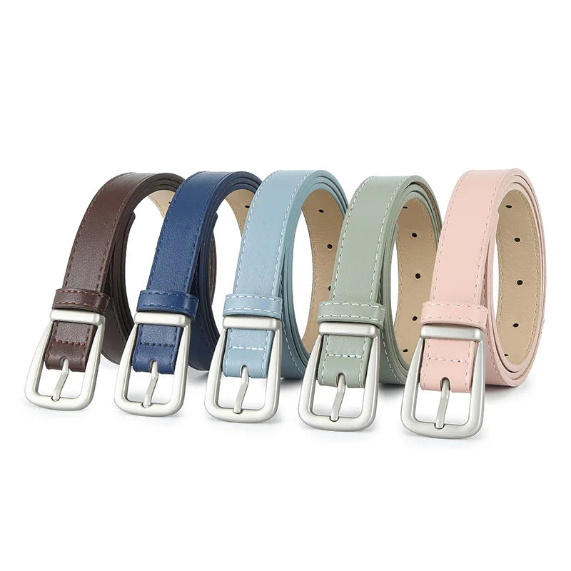 PU Leather Waist Belt – Metal Buckle Accessory for Women Jeans and Dresses