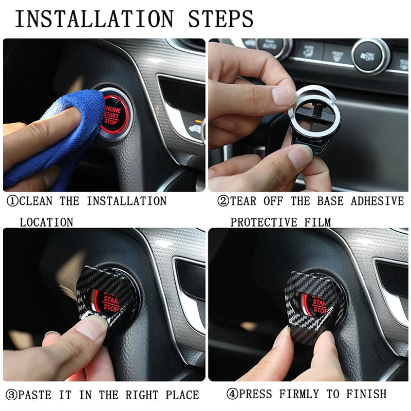 Engine Start Stop Button Cover – Decorative Sticker for Universal Car Interior