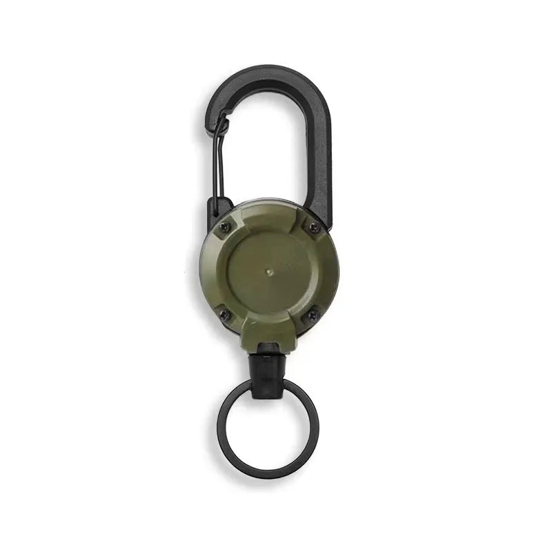 Retractable Steel Wire Carabiner – Heavy Duty Keychain for Outdoor Gear