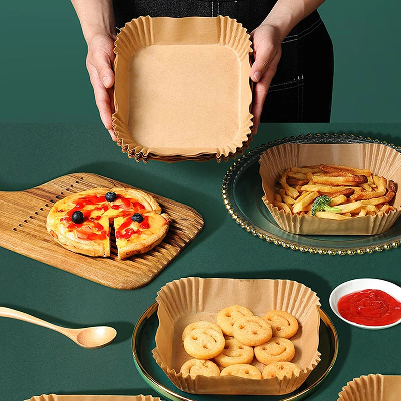 Disposable Air Fryer Parchment Liners – 9 Inch Nonstick Paper for Baking