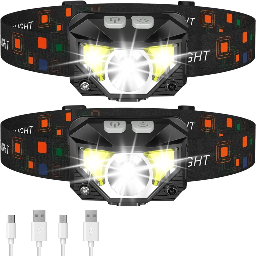 Rechargeable LED Headlamp – Ultra-Light Waterproof Light for Outdoor Sports