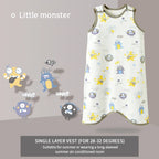 0.5 TOG Baby Sleeping Bag – Cartoon Print Cotton Sleeveless Sleep Sack for Summer