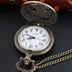 Steampunk Quartz Pocket Watch – Bronze Necklace Pendant for Vintage Cosplay