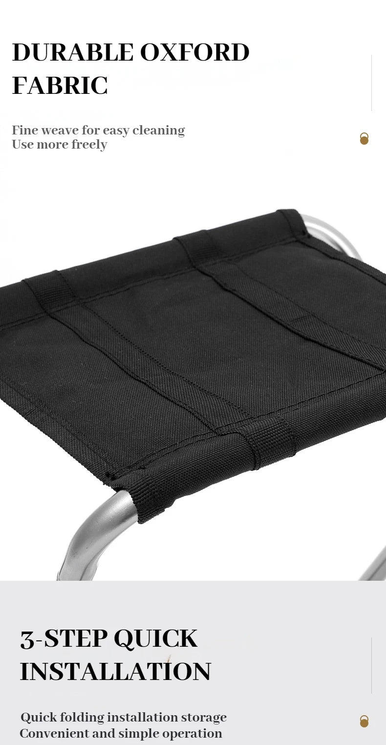 Portable Folding Camping Chair – Aluminum Alloy Seat for Outdoor Fishing
