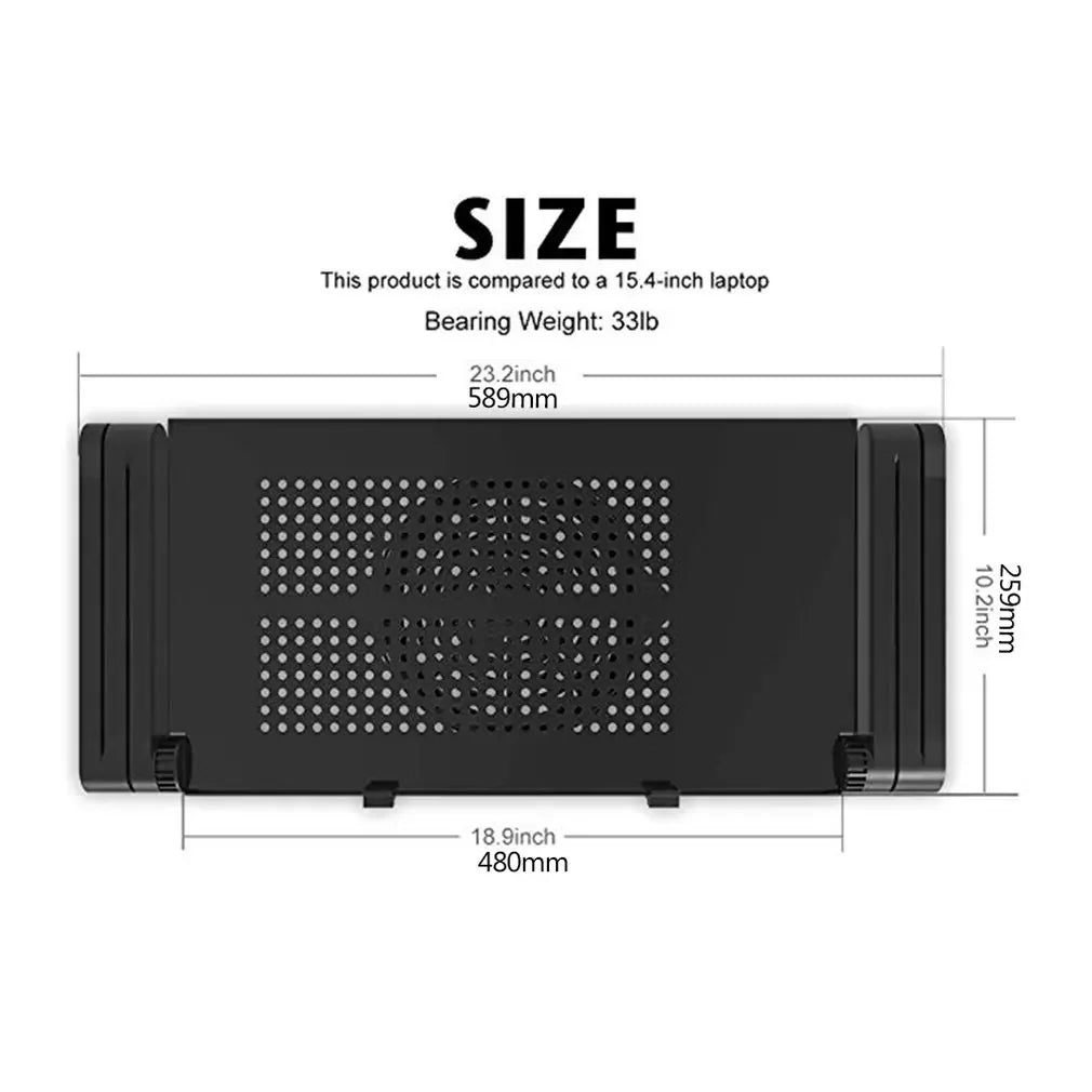 Aluminum Laptop Cooling Stand – Foldable Notebook Tray for Bed Office Desk
