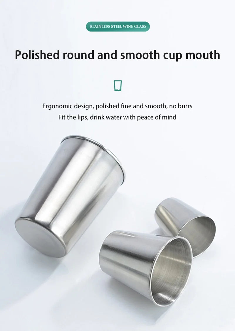 Stainless Steel Portable Cups – Travel Drinkware Set for Outdoor Camping