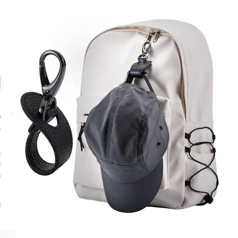 Leather Travel Hat Clip – Magnetic Storage Strap for Outdoor Hiking