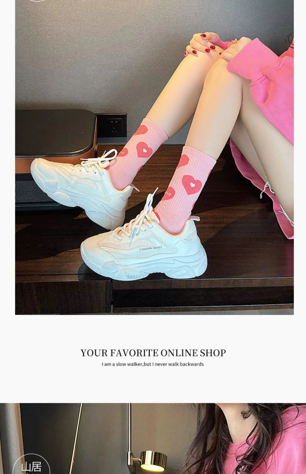 Cotton Strawberry Heart Crew Socks – Cute Women's Casual Fashion Hosiery