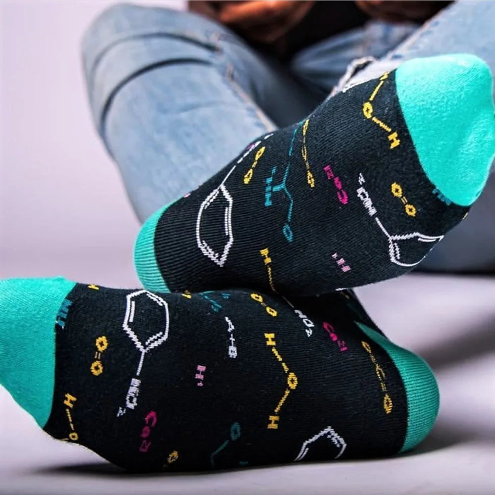 Cotton Novelty Crew Socks – Colorful Animal Print for Casual Halloween Wear