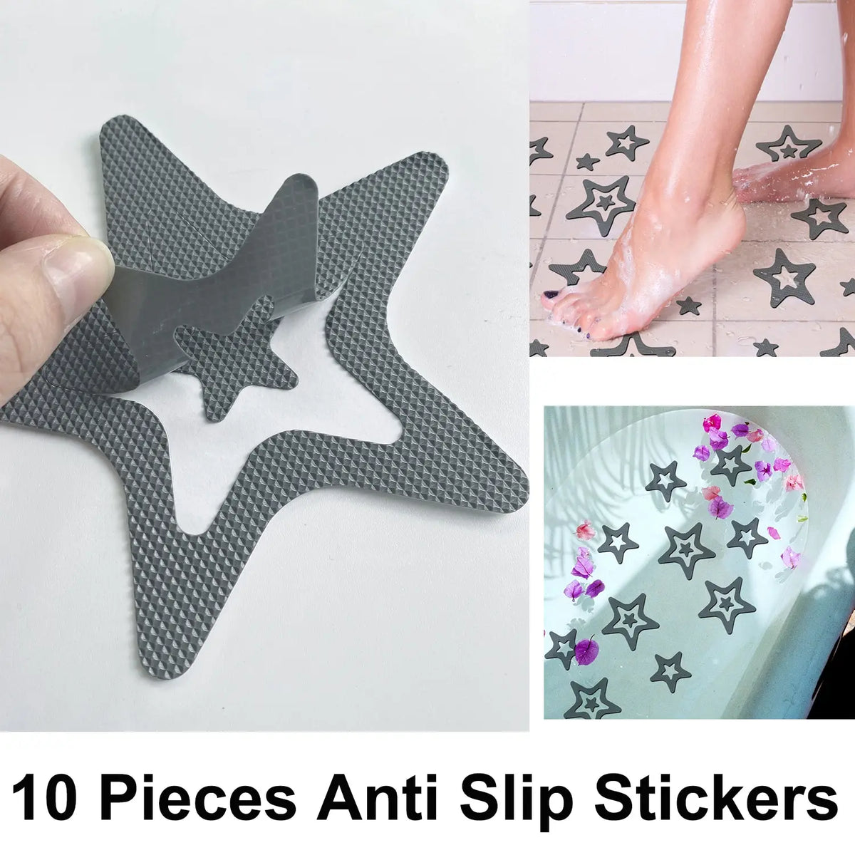 Anti Slip Bathtub Strips – Adhesive Snowflake Decals for Bathroom Safety