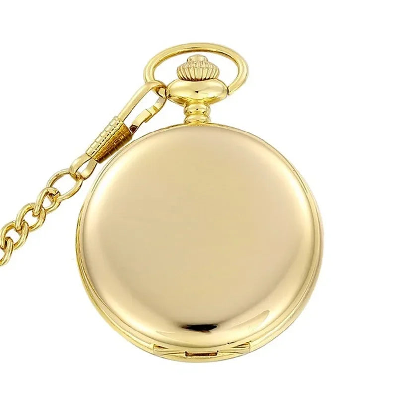 Silver Quartz Pocket Watch – Stainless Steel Pendant for Men and Women