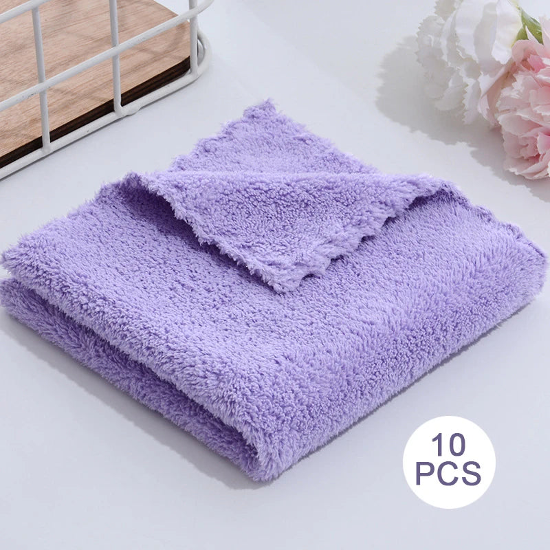 Coral Fleece Microfiber Towels – Thickened Soft Absorbent Cloth for Home Bath