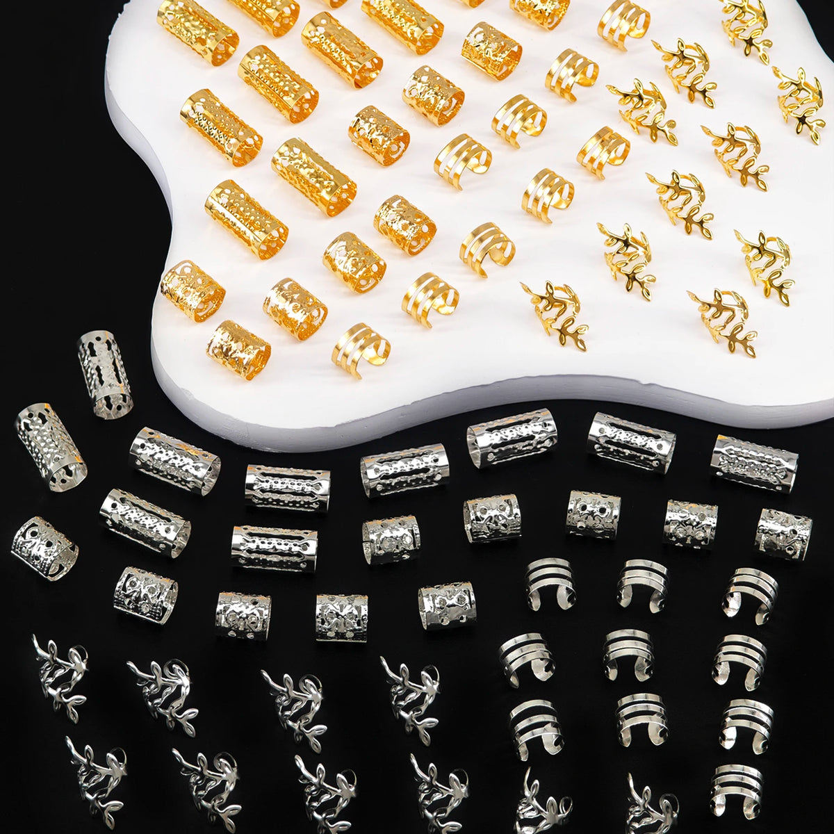 Hollow Out Hair Rings – Metal Jewelry Charms for Braids and Locs