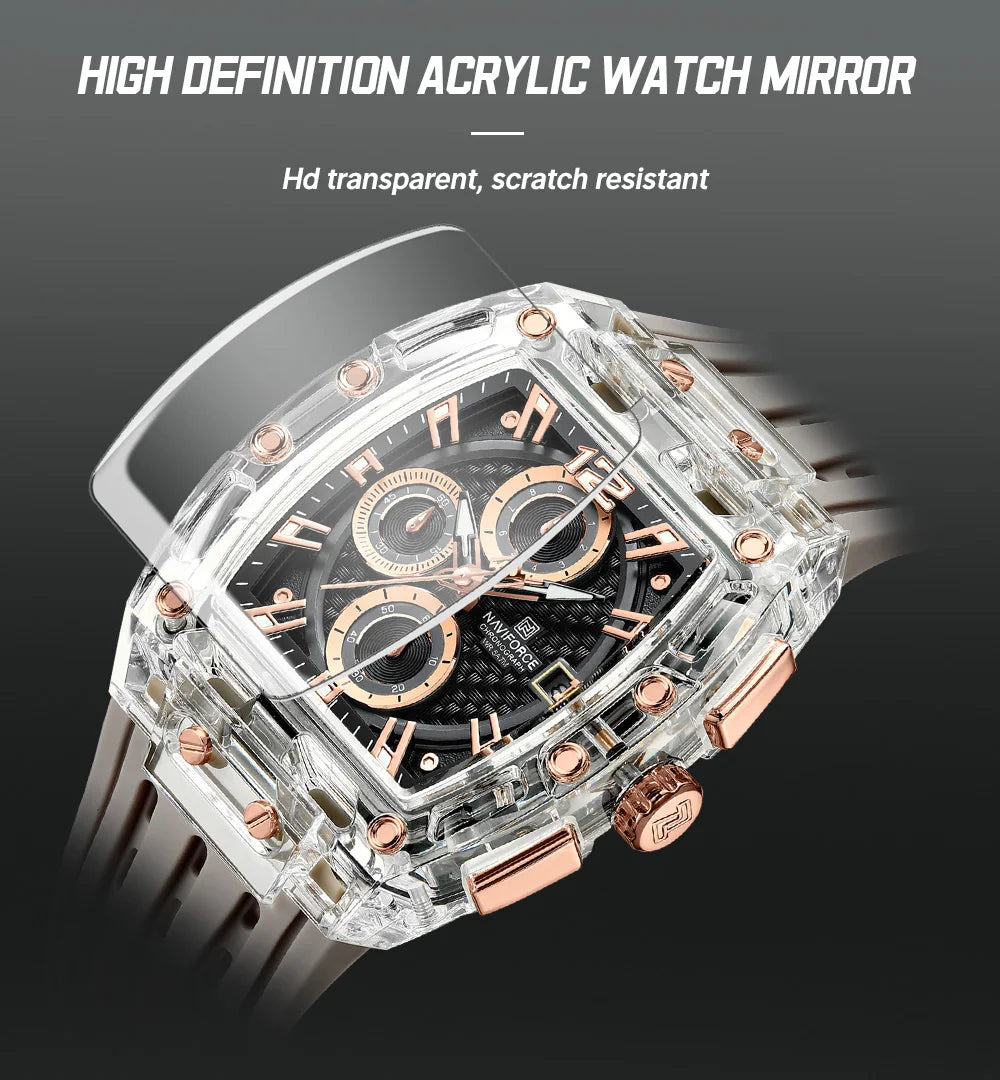 NAVIFORCE Silicone Chronograph Watch – Waterproof Sport Accessory for Men
