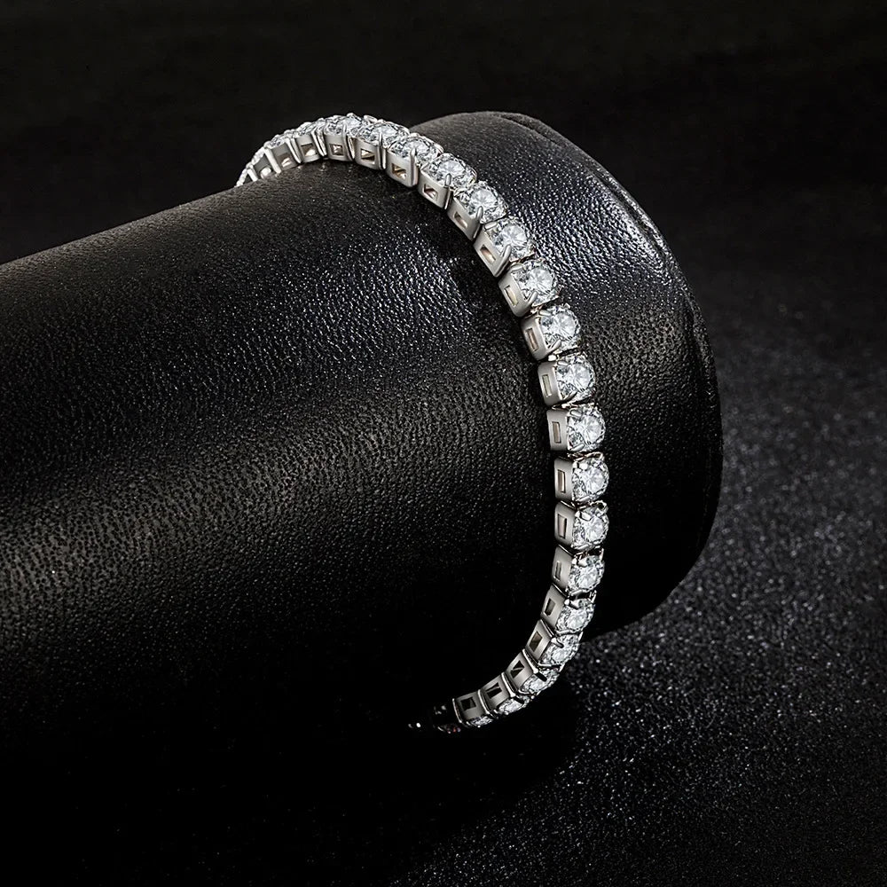S925 Sterling Silver Tennis Bracelet – 4mm Zirconia for Wedding Jewelry