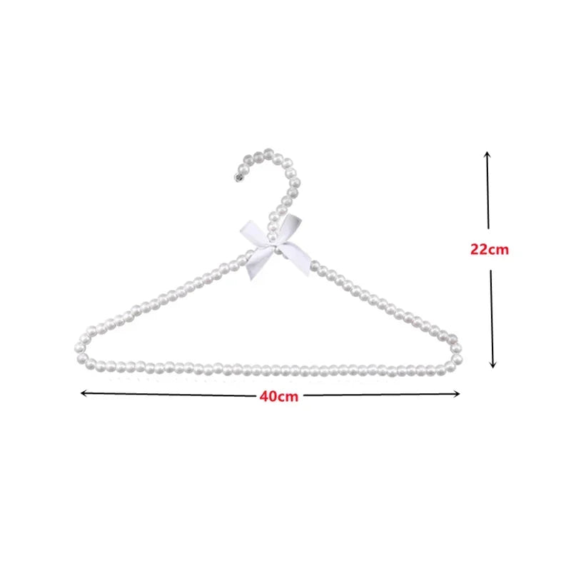 Pearl Beaded Bow Clothes Hangers – Decorative Kids Dress Storage Organizer