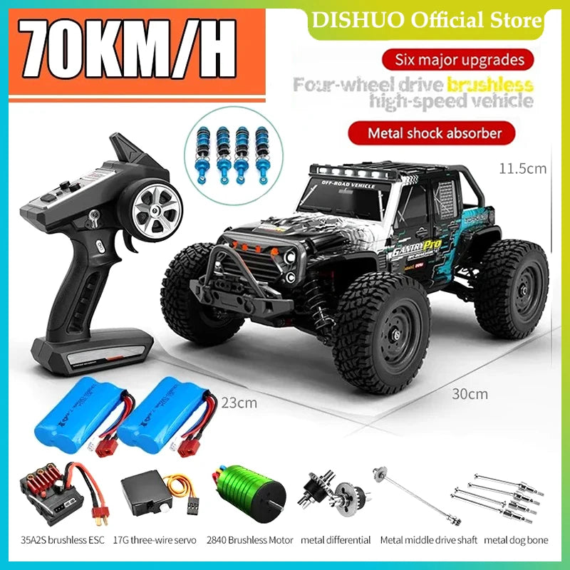 Brushless RC Monster Truck – 70km/h 4WD High Speed Off Road Car for Kids