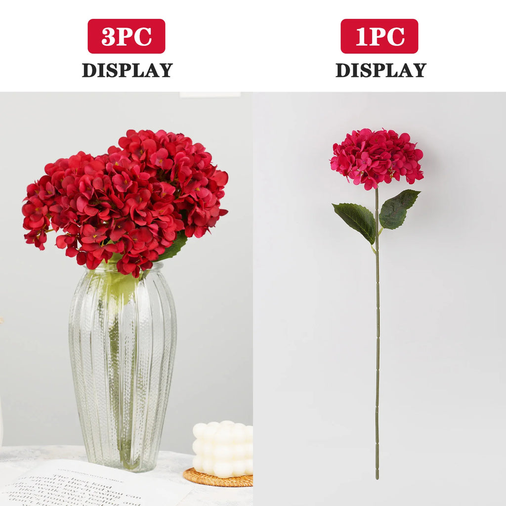 Silk Hydrangea Bouquet – 58cm Artificial Flowers for Wedding Home Decor