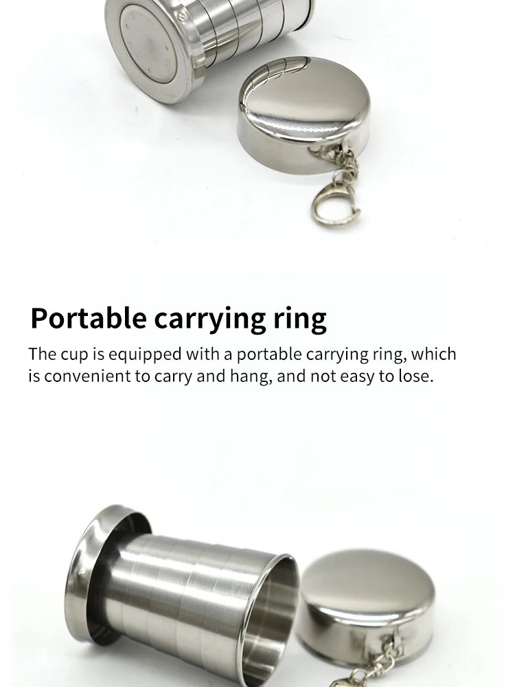 Stainless Steel Telescopic Cup – Portable Folding Drinkware for Camping