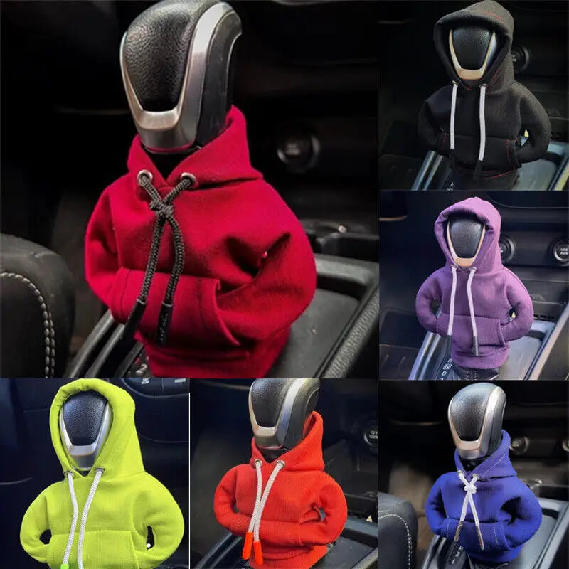 Car Gear Shift Hoodie Cover – Plush Interior Decor for Manual Automatic Cars